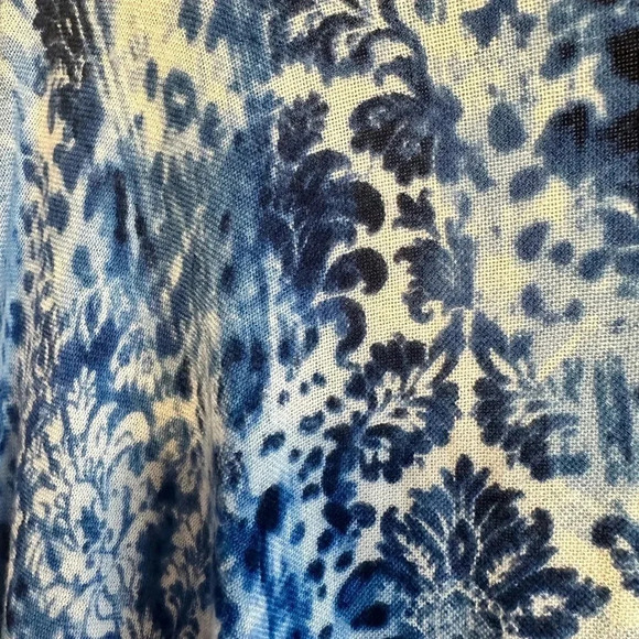 Chicos open front, blue marbled lightweight (viscose )cardigan. Size S/M - Picture 6 of 9